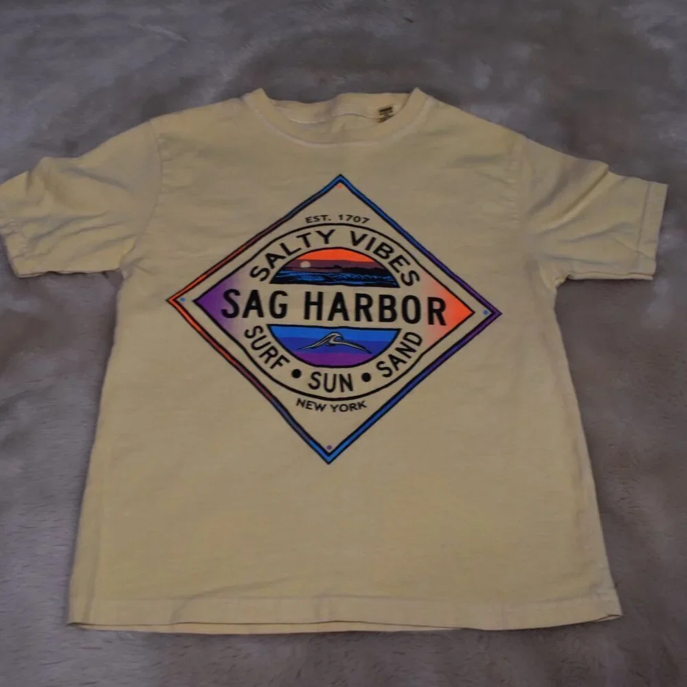 Kids Yellow Sag Harbor Short Sleeve Cotton T Shirt Size XS